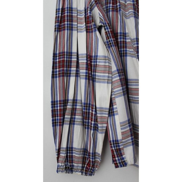 Every Moment Volume Top Long Sleeves Multicolor Plaid Blouse Career Size Medium - Picture 3 of 5